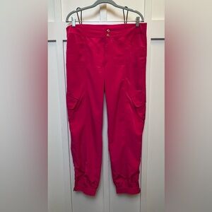 LRL Ralph Lauren Active Hot Pink Fushia Size 12 Joggers Pockets Elastic Waist